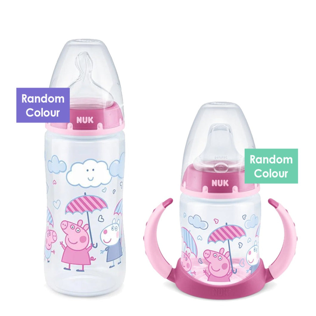 NUK PEPA PIG FIRST CHOICE LEARNER BOTTLE 6-18m WITH TEMPERATURE CONTROL  150ML