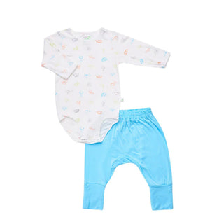 Simply Life Dinosaurs - Long-sleeved Stretchy Romper with Foldable Footie Pants