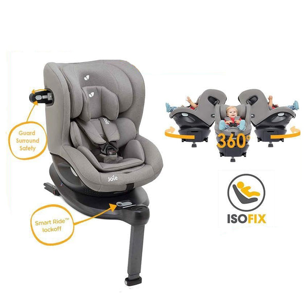 Joie i-Spin 360 isofix car seat (40-105cm), Childseat Grey Flannel
